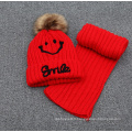 Enfants Bébé Unisexe Enfants Garçons Filles D&#39;hiver Broderie Bonnet Chapeau Ensemble Écharpe (SK416S)